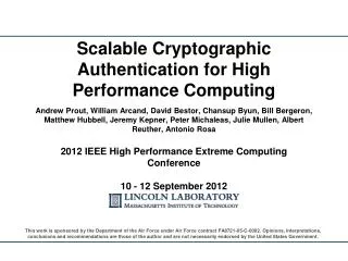 Scalable Cryptographic Authentication for High Performance Computing