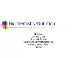 Biochemistry-Nutrition