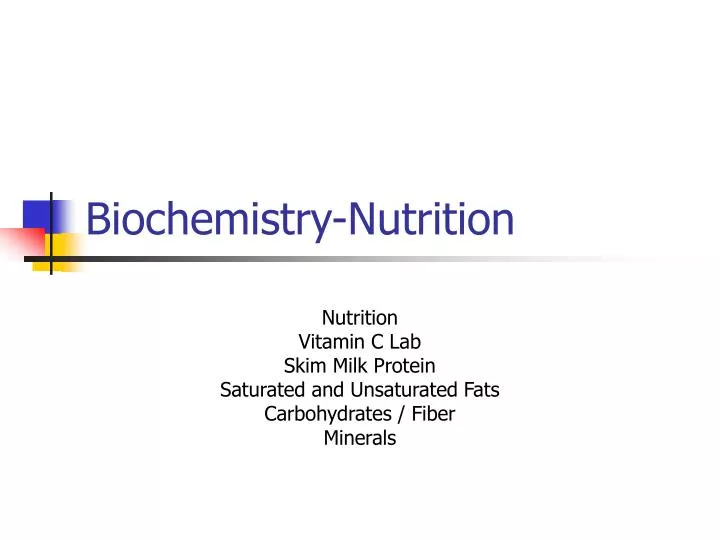 biochemistry nutrition