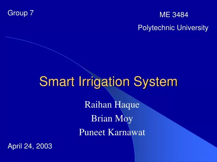 smart irrigation system
