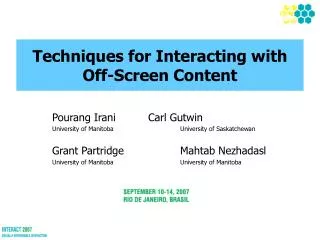 Techniques for Interacting with Off-Screen Content