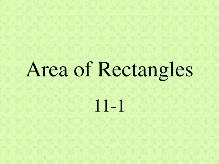 area of rectangles