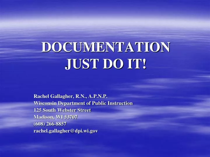 documentation just do it