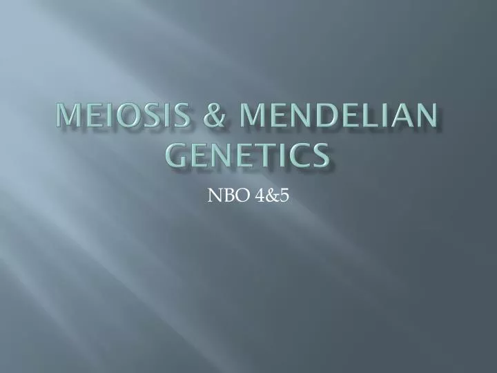 meiosis mendelian genetics