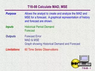 T18-08 Calculate MAD, MSE