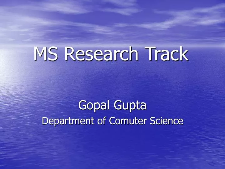 ms research track