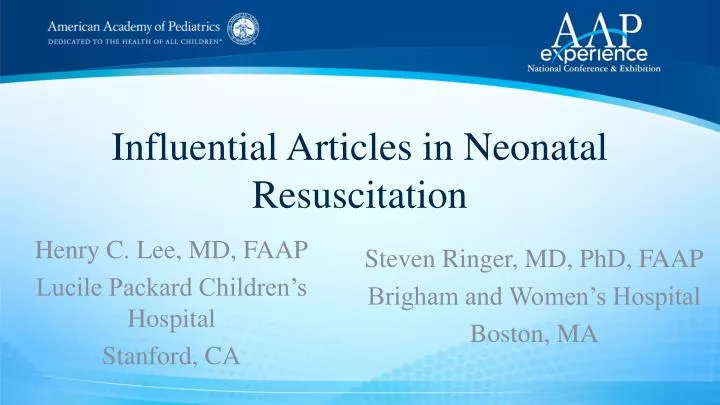 influential articles in neonatal resuscitation