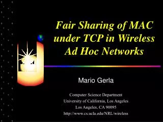 Fair Sharing of MAC under TCP in Wireless Ad Hoc Networks