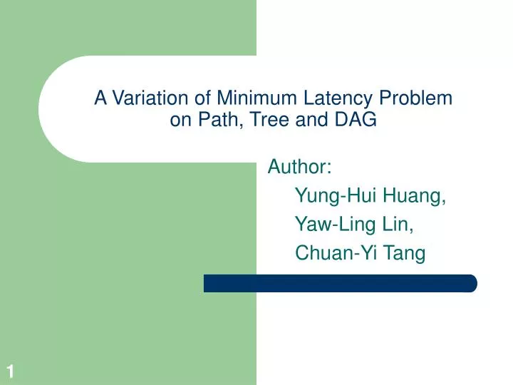 a variation of minimum latency problem on path tree and dag