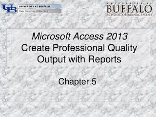 Microsoft Access 2013 Create Professional Quality Output with Reports