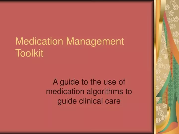 medication management toolkit