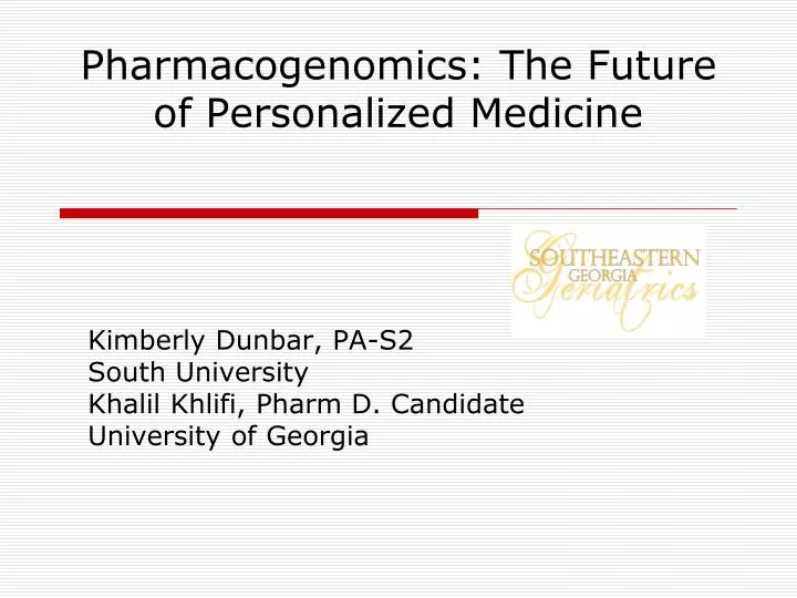 pharmacogenomics the future of personalized medicine