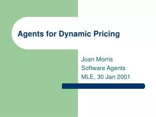 agents for dynamic pricing