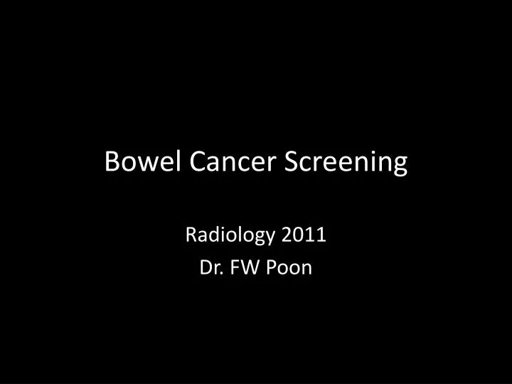 bowel cancer screening