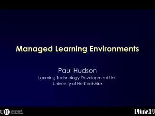Managed Learning Environments