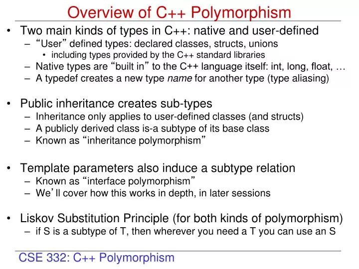 overview of c polymorphism