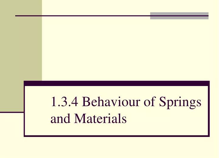 1 3 4 behaviour of springs and materials