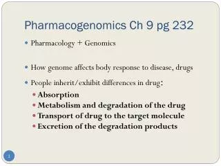 Pharmacogenomics Ch 9 pg 232
