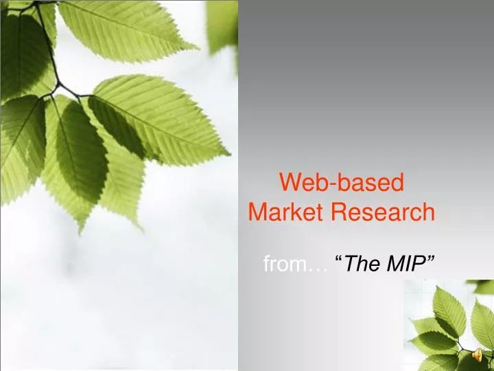 web based market research