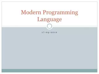 Modern Programming Language
