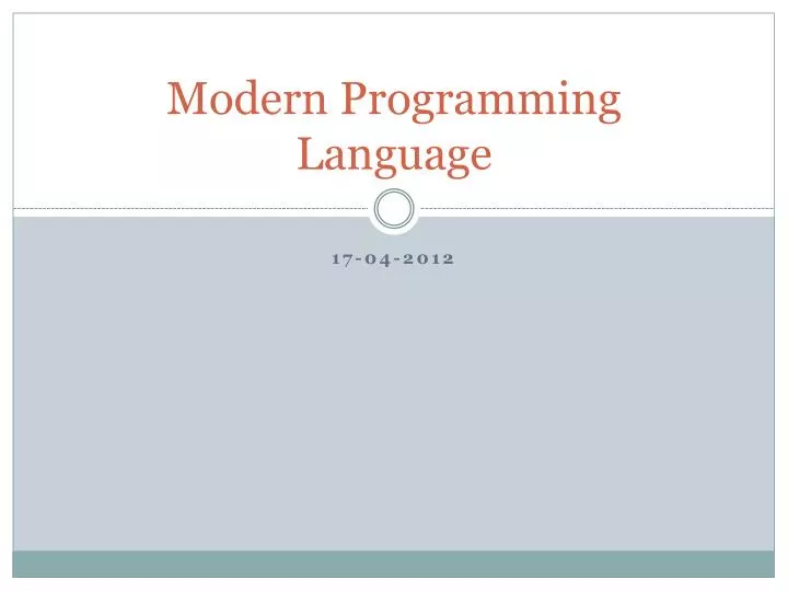modern programming language