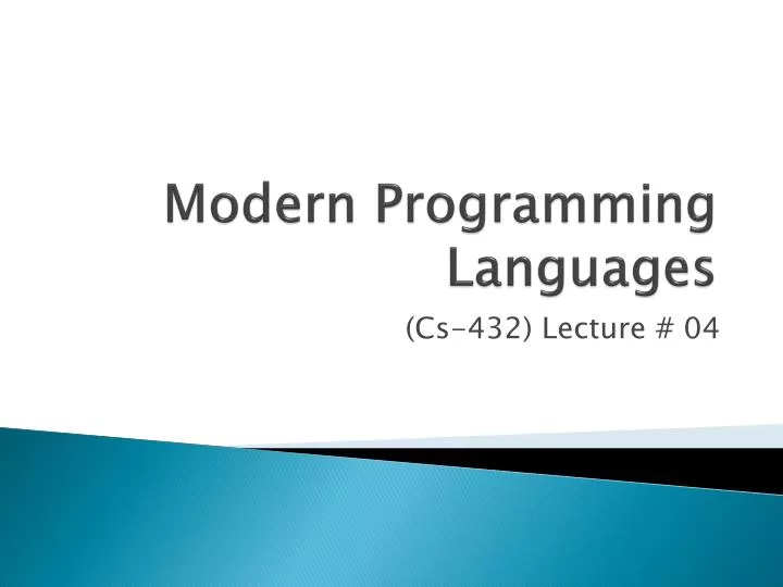 modern programming languages