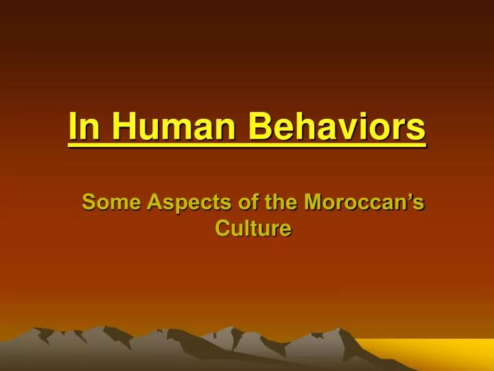 in human behaviors