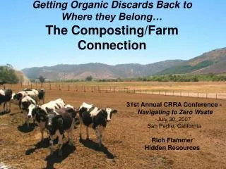 Getting Organic Discards Back to Where they Belong… The Composting/Farm Connection