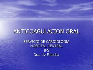 anticoagulacion oral