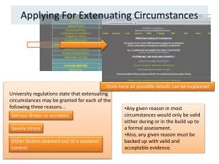 Applying For Extenuating Circumstances