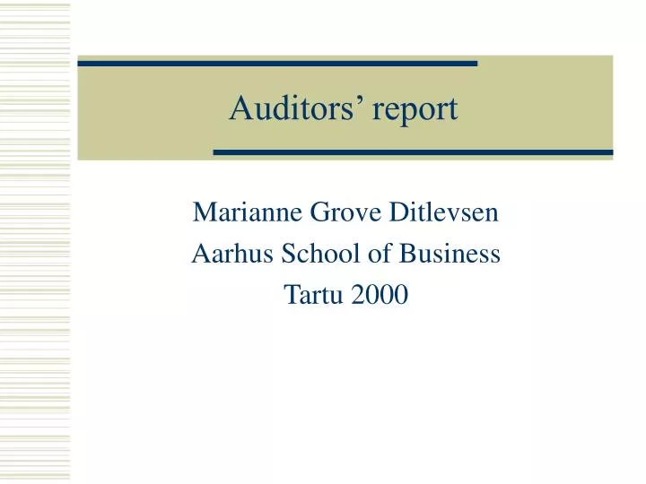 auditors report