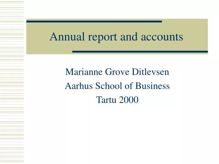 annual report and accounts