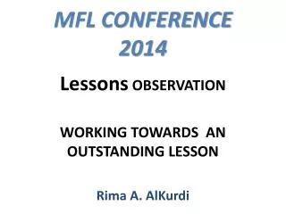 MFL CONFERENCE 2014