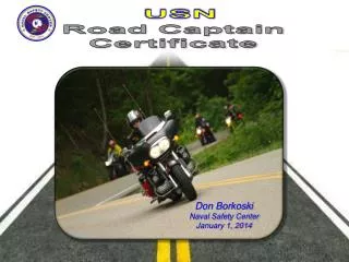 USN Road Captain Certificate