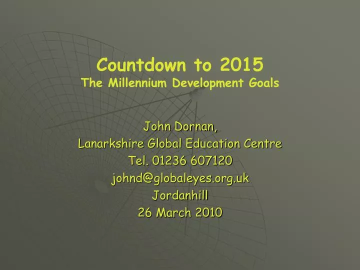 countdown to 2015 the millennium development goals
