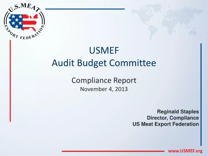 usmef audit budget committee compliance report november 4 2013