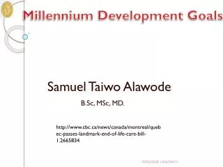 millennium development goals