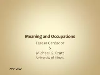 Meaning and Occupations