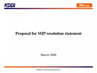 Proposal for MIP resolution statement