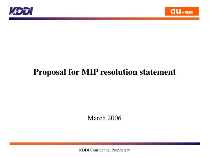 proposal for mip resolution statement
