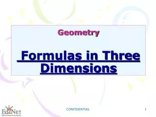 Geometry Formulas in Three Dimensions