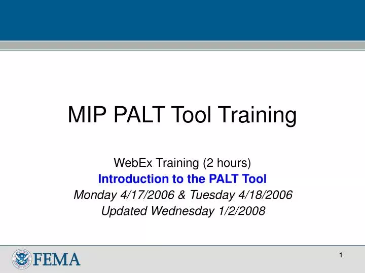 mip palt tool training