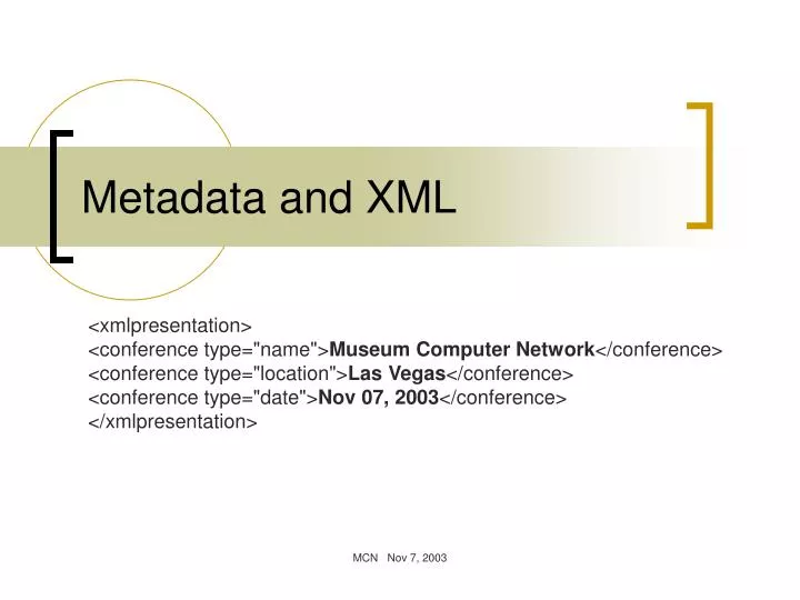metadata and xml