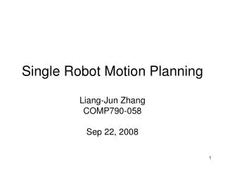 Single Robot Motion Planning
