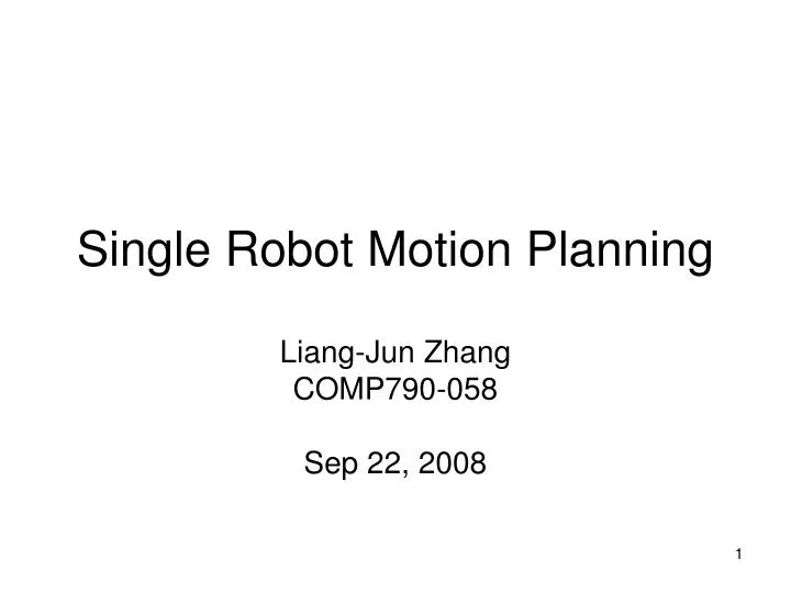 single robot motion planning