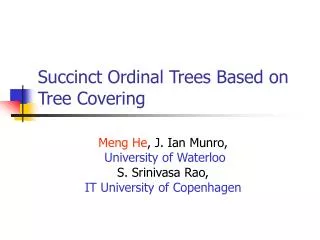Succinct Ordinal Trees Based on Tree Covering