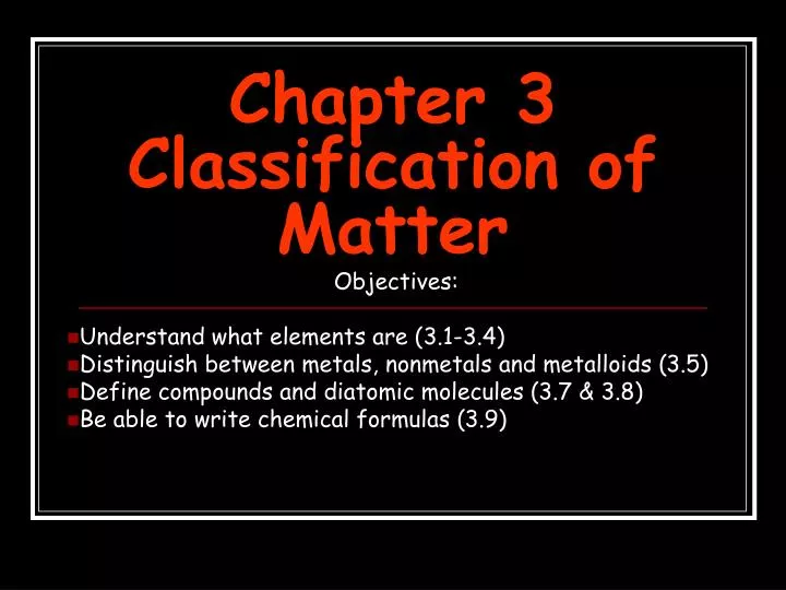 chapter 3 classification of matter