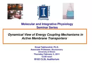 Molecular and Integrative Physiology Seminar Series