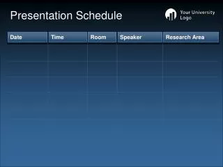 Presentation Schedule