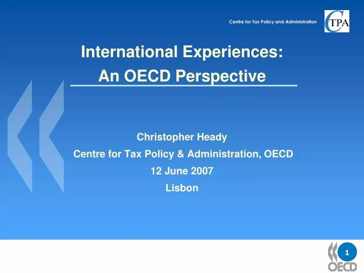 international experiences an oecd perspective
